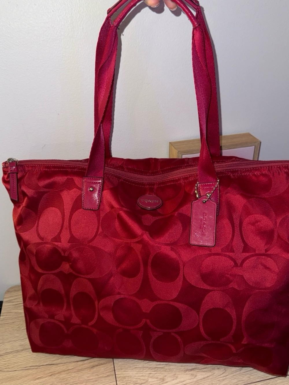 Coach Getaway Signature Nylon XL Weekend Tote Bag w/ Organizer